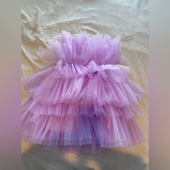 Purple fluffy dress - Picture 2 of 4